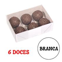 10 Caixas Basic Branca Para 6 Doces C4649 Tampa De Acetato Para Presente Versátil Ideia