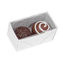 10 caixas basic p/ 02 doces 4x8x4cm branco c4647 ideia