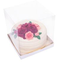 10 Caixas Branca Tampa Transparente Alta 20x20 C5271 Essencial Bolo Bento Cake Panetone Ideia
