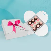 10 Caixas Branco Rendada para Presente