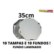 10 caixas com fundo laminado para pizza esfihas salgados e doces de 35cm(10 tampas e 10 fundos)