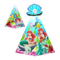 10 Caixas Cone Ariel pequena Sereia com Aplique 3D
