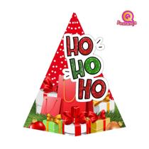 10 Caixas Cone Natal com Personagem e Aplique 3D