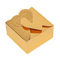 10 Caixas Coração Ouro Laminada Para 4 Doces Bem Casado C4942 Namorados Mães Ideia