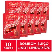 10 Caixas de 37g, Bombons de Chocolate Suiço, Lindt Lindor