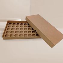 10 Caixas Kraft para 50 doces com Berço Removível sem Visor