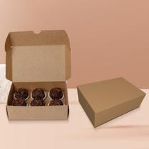 10 Caixas Kraft para 6 doces com Berço Removível 10 Caixas Kraft para 6 doces com Berço Removível