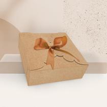 10 Caixas Kraft Rendada para Presente