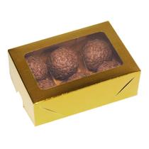 10 Caixas Laminada Ouro Para 6 Doces C4669 Metalizada Com Visor Acetato Presente Versátil Ideia 10 Caixas Laminada Ouro Para 6 Doces C4669 Metalizada Com Visor Acetato Presente Versátil Ideia