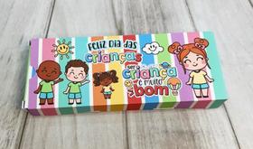 10 Caixas Lembrança Dia das Crianças porta Barra Chocolate 80g
