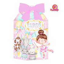 10 Caixas Milk Circo Rosa Aquarela com Personagem e Aplique 3D 10 Caixas Milk Circo Rosa Aquarela com Personagem e Aplique 3D