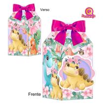 10 Caixas Milk Dino Baby Rosa com Personagem e Aplique 3D 10 Caixas Milk Dino Baby Rosa com Personagem e Aplique 3D