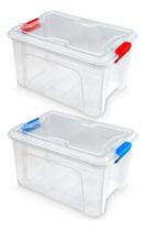 10 Caixas Organizadora 20 Litros Tampa E Trava Multiuso