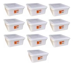 10 Caixas Organizadora Biopratika Com Tampa 10 Litros Pleion