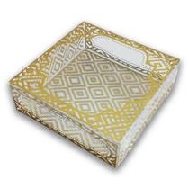 10 Caixas Para 16 Brigadeiros Com Berço, Dourado, Em Acetato