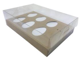 10 Caixas Para 6 Mini Ovo De Colher 50G, Kraft, Páscoa