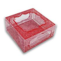10 Caixas Para 9 Brigadeiros Com Berço, Vermelho, Em Acetato