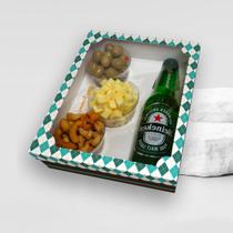 10 Caixas para Bebida e Aperitivos Verde Xadrez com Visor