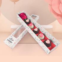 10 Caixas para Rosa e Doces Amor Verdadeiro Com visor - Embalagens Conceito