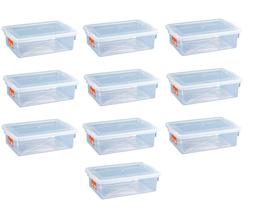 10 Caixas Plásticas C/ Tampa Organizadora Multi Uso 5 Litros