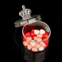 10 Caixinha Coroa Acrílico Transparente Porta Doces Lembrancinha Decoração Festas Aniversários