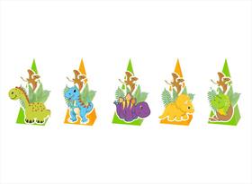 10 Caixinhas CONE para doces Dinossauro Desenho - Produto artesanal