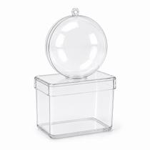 10 Caixinhas Cubo 6x6 com Esfera Transparente para Personalização 10 Caixinhas Cubo 6x6 com Esfera Transparente para Personalização