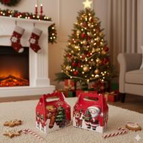 10 Caixinhas Lembrancinha Natal Final de Ano Boas Festas Mimo Cliente Presentes