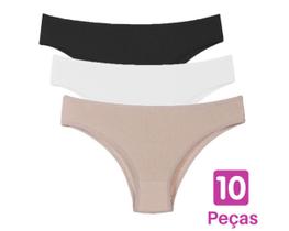 10 Calcinha Tanga de Cotton Confortavel Alta Algodão Qualidade 10 Calcinha Tanga de Cotton Confortavel Alta Algodão Qualidade