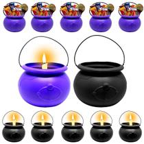 10 Caldeirão Dia das Bruxas Preto Roxo Doces Vela Halloween