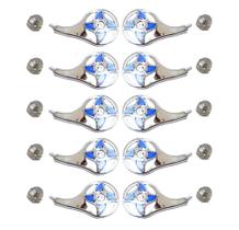 10 Calota Rodoar Estrela Azul Caminhao + Porca Cromada