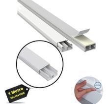 10 Canaletas Pvc C/ Divisória 20x10x1000mm Fita Dupla Face