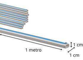 10 Canaletas Pvc S/ Divisória 10x10x1000mm Fita Dupla Face - Ilumi