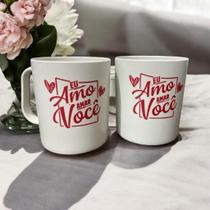 10 Caneca Plásticas 450ml EU AMO AMAR VOCÊ
