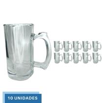 10 Caneca Restaurante Vidro Grosso Chopp Cerveja 380ML