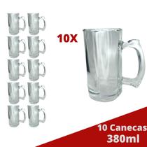 10 Caneca Vidro Grosso Congelável Cerveja e Chopp 380ML