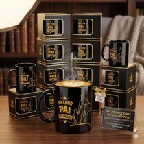 10 Canecas PRETA Plásticas Melhor PAI do Mundo Lembrancça Dia dos Pais