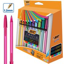 10 Canetas Coloridas Bic Cristal Fashion Cores e Sentimentos Ponta Média 1.2mm NF