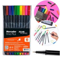 10 Canetas Coloridas Marcadores Ponta Fina 0.4mm Fine Plus