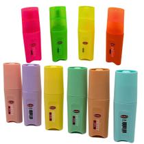 10 Canetas Marca Texto Pastéis E Neon Cores Vibrantes Pincel Anatômico 10 Canetas Marca Texto Pastéis E Neon Cores Vibrantes Pincel Anatômico