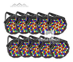 10 Canhão Refletor Led Par 64 Slim Rgbwa 60 Led 5w Ambar Dmx Dj