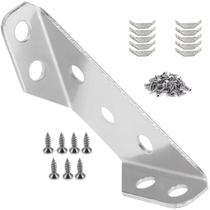 10 Cantoneira Inox Móveis + 70 Parafusos Soberba Phillips