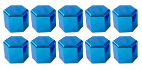10 Capa De Porca Mini Hungara Azul Metalizada Caminhão 32/33mm 10 Capa De Porca Mini Hungara Azul Metalizada Caminhão 32/33mm