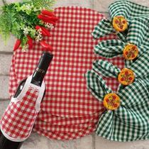 10 Capas De Sousplat Xadrez Vermelha Com Elástico