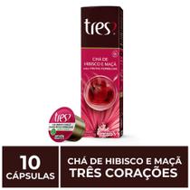 10 Cápsulas Três Corações, Chá Hibisco e Maçã