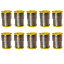 10 Carretel Estanho P/ Solda Com Fluxo Ra 1mm 250g Cobix