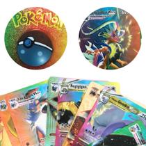 10 Cartas Pokémon Goodra e Lycanroc em Folha Brilhante