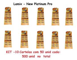 10 Cartelas C/50 Lâminas Barbear Cada Lamix Newplatinum Pro 10 Cartelas C/50 Lâminas Barbear Cada Lamix Newplatinum Pro