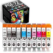 10 Cartuchos de Tinta Compatíveis PGI-72 para Impressora Canon PIXMA Pro-10