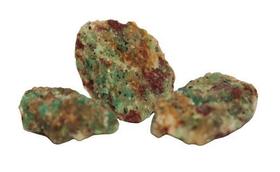 10 Cascalhos Brutos de Amazonita Paraíba Natural com Furo Vazado para Artesanato